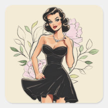 Glamorous LBD Art Sticker Collection