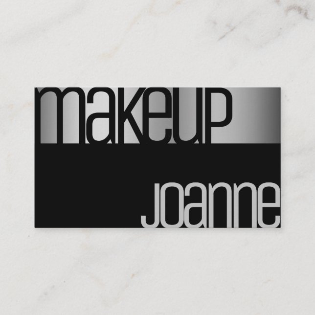 Glamorous Luxury Silver Elegant Beauty Salon Steel Business Card (Front)