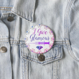 Glamorous nurse shot 7.5 cm round badge