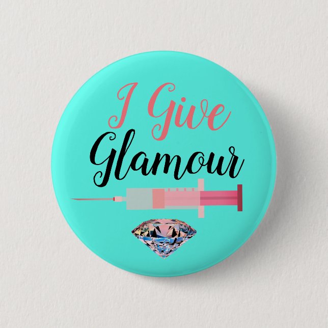 Glamorous nurse shot cute medical 6 cm round badge (Front)