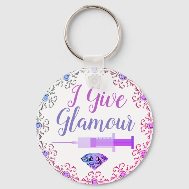 Glamorous nurse shot key ring (Front)
