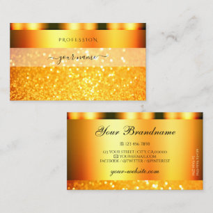 Glamorous Orange Sparkle Glitter Luxury Shimmery Business Card