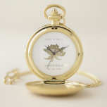 GLAMOROUS PALE GOLD WHITE LOTUS SAVE THE DATE GIFT POCKET WATCH<br><div class="desc">If you need any further customisation or any other matching items,  please feel free to contact me at info@yellowfebstudio.com</div>