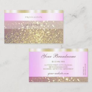 Glamorous Pink and Gold Sparkling Glitter Shimmery Business Card