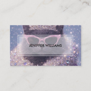 Glamorous Queen Cat Sparkling Fantasy Portrait     Business Card