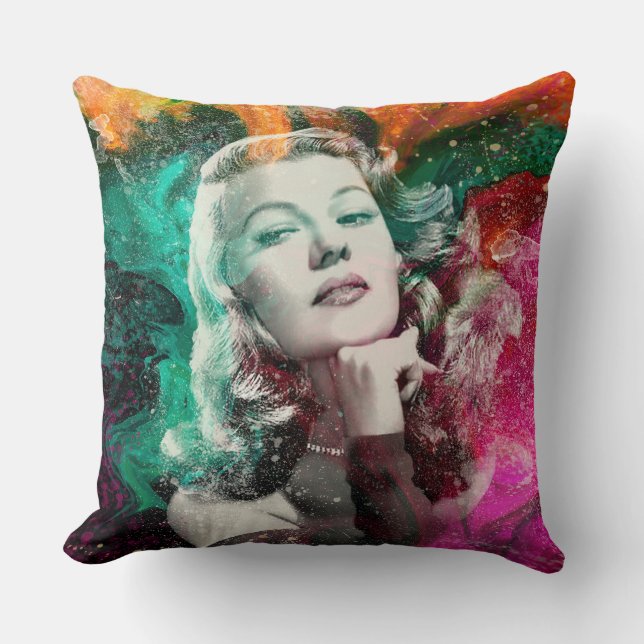 Glamorous Rita Hayworth Cushion (Front)