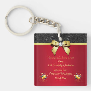 Glamorous, Romantic Elegance Birthday Thank You Key Ring