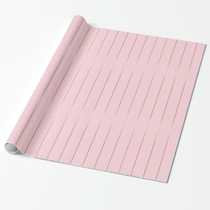 Glamorous Shiny Pink Gold Stripes Chic Design Wrapping Paper