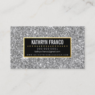 GLAMOROUS SPARKLE cute stylish gold silver glitter Business Card