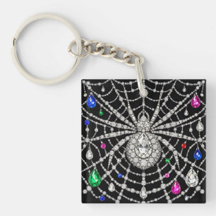 Glamorous Spider Bejewelled Diamond design  Key Ring