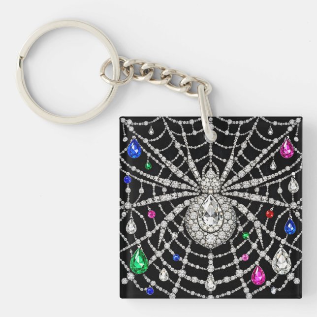 Glamorous Spider Bejewelled Diamond design  Key Ring (Front)