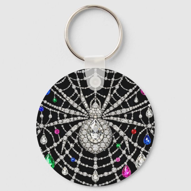 Glamorous Spider Bejewelled Diamond design  Key Ring (Front)
