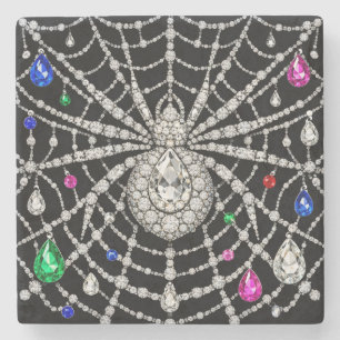 Glamorous Spider Bejewelled Diamond design Stone Coaster