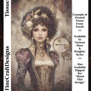 Glamorous Steampunk Woman DM2RF Decoupage Tissue Paper