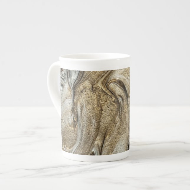 glamour 003 liquid brown colours bone china mug (Front Left)