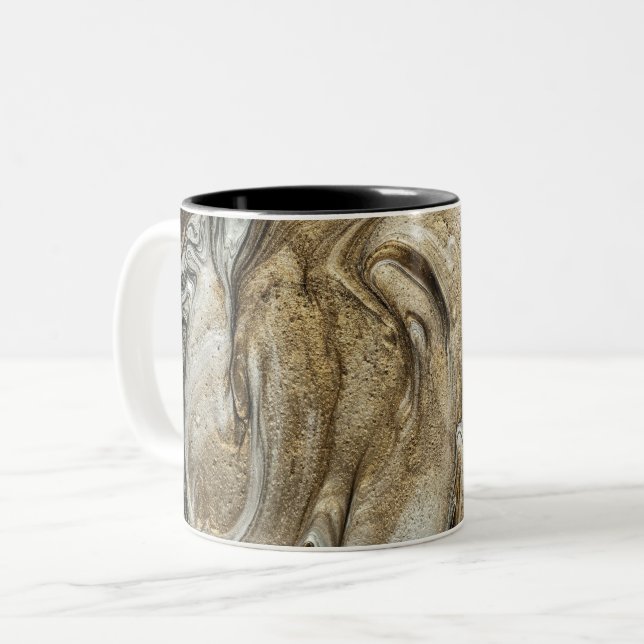 glamour 003 liquid brown colours Two-Tone coffee mug (Front Left)