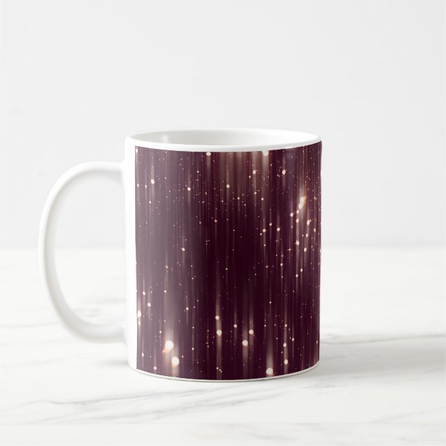 Glamour abstract pink lights with glitter coffee mug (Left)