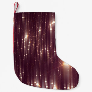 Glamour abstract pink lights with glitter small christmas stocking