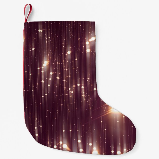 Glamour abstract pink lights with glitter small christmas stocking (Front)