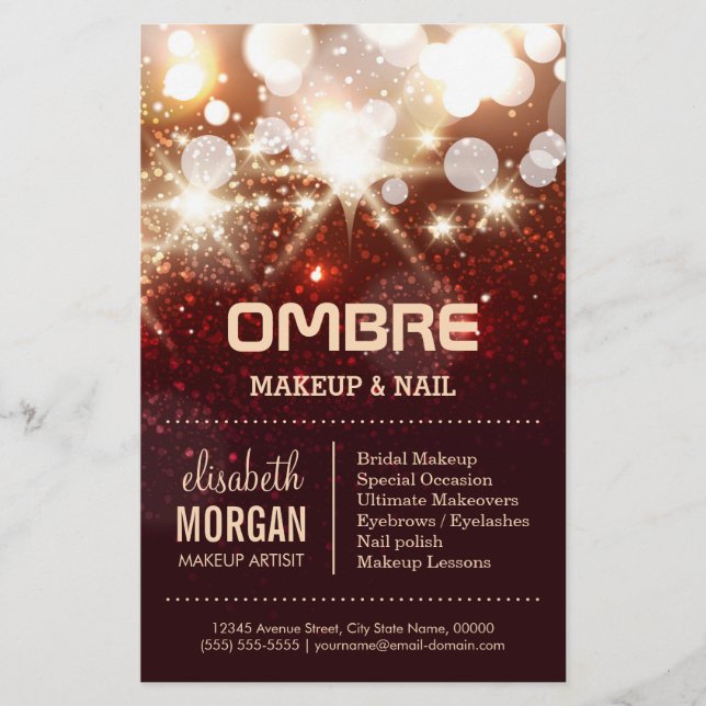 Glamour Beauty - Stylish Gold Glitter Sparkles Flyer (Front)