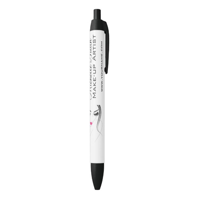 Glamour Black White Pink Lashes Makeup and Beauty  Black Ink Pen (Bottom (Vertical))