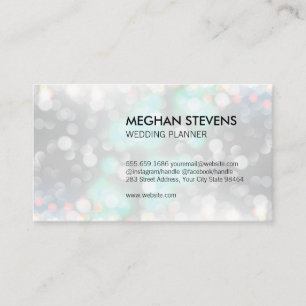 Glamour Bokeh Wedding Planner Appointment Card