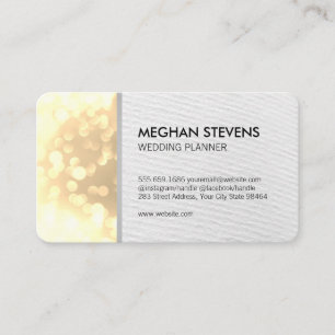 Glamour Bokeh Wedding Planner (gold) Appointment Card