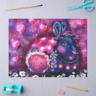 Glamour Bunny Rabbit Whimsical Floral Decoupage Tissue Paper