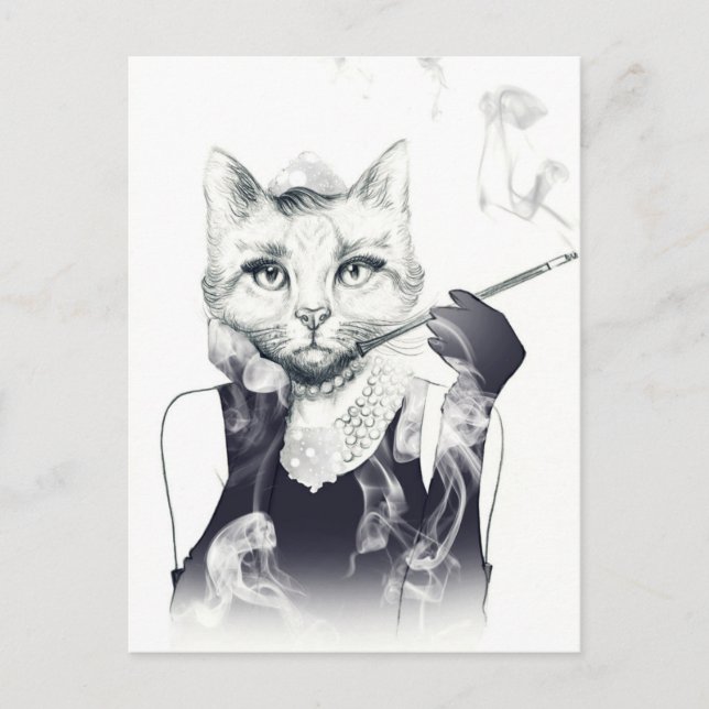 Glamour Cat Postcard (Front)