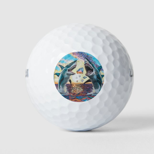 Glamour Chomp-Shark Breaching for Shiny Gems- Golf Balls (Front)