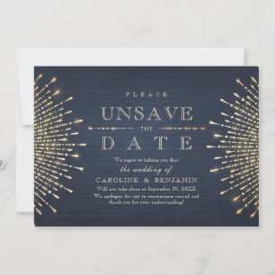 Glamour Deco Navy blue Vintage Unsave The Date Save The Date