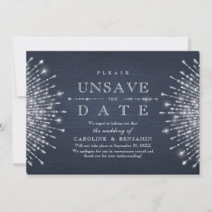Glamour Deco Navy blue Vintage Unsave The Date Save The Date