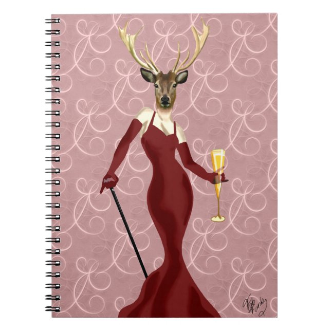 Glamour Deer in Marsala 2 Notebook (Front)