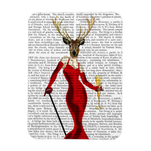 Glamour Deer In Red Magnet