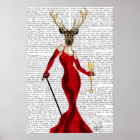 Glamour Deer In Red