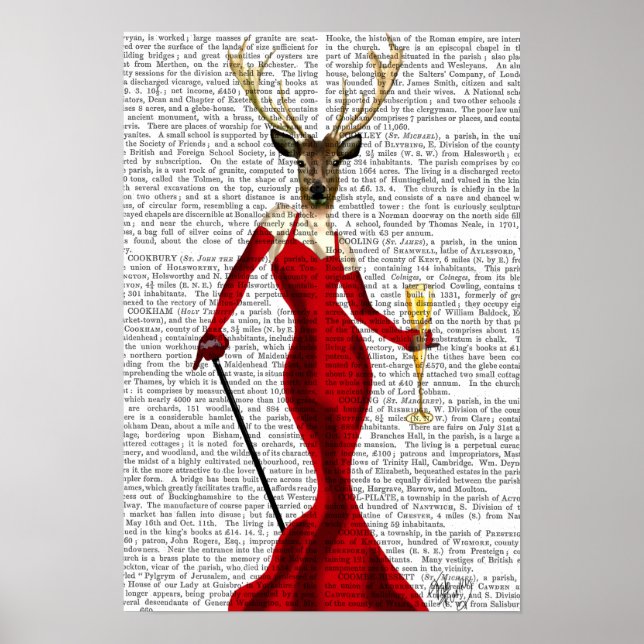 Glamour Deer In Red Poster (Front)