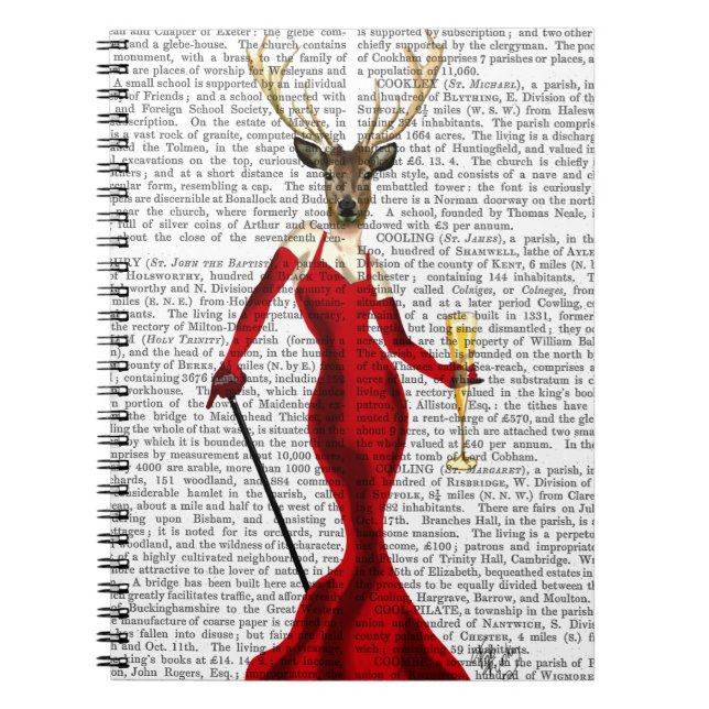 Glamour Deer In Red Spiral Notebook (Front)