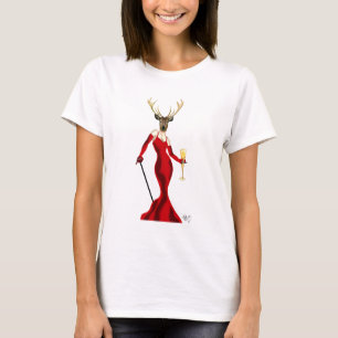 Glamour Deer In Red T-Shirt