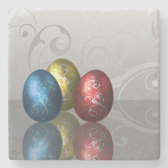 Glamour Easter Eggs - Marble Stone Coaster (Front)