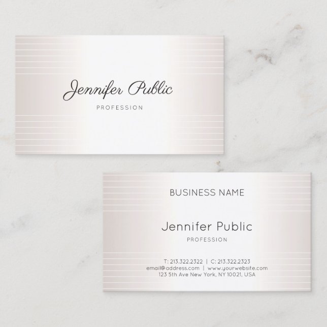 Glamour Elegant Modern Template Handwritten Business Card (Front/Back)