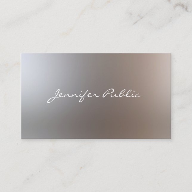 Glamour Elegant Plain Handwritten Script Modern Business Card (Front)