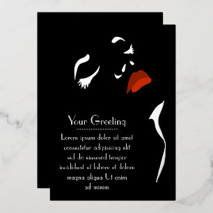 Glamour Face Foil Invitation