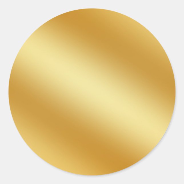 Glamour Faux Gold Blank Template Elegant Chic Clas Classic Round Sticker (Front)