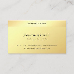 Glamour Faux Gold Minimalist Modern Simple Elegant Business Card