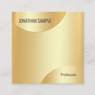 Glamour Faux Gold Template Modern Elegant Design Square Business Card
