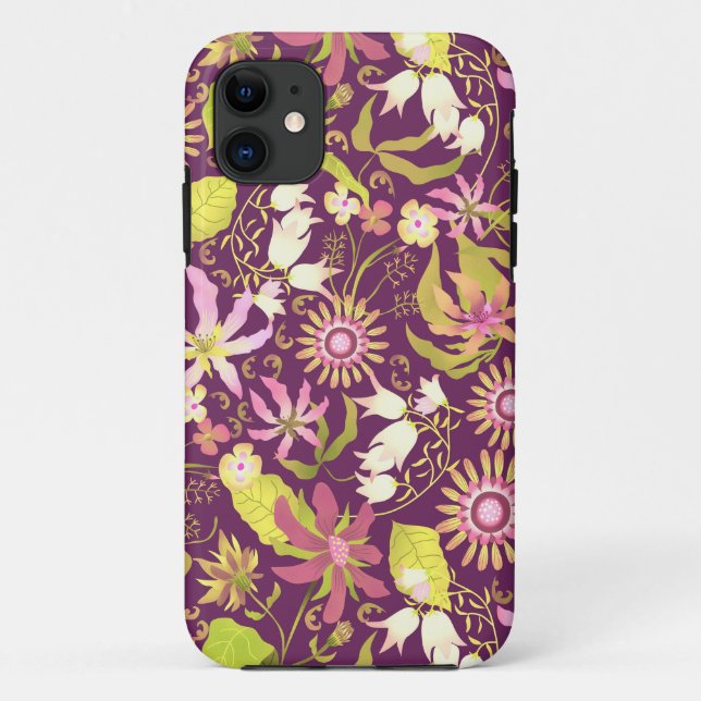 Glamour Floral Brown Case-Mate iPhone Case (Back)