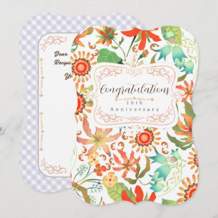 Glamour Floral Congratulations White Card