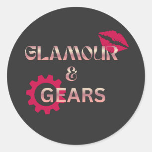 Glamour & Gears Feminine Mechanics Humour Classic Round Sticker