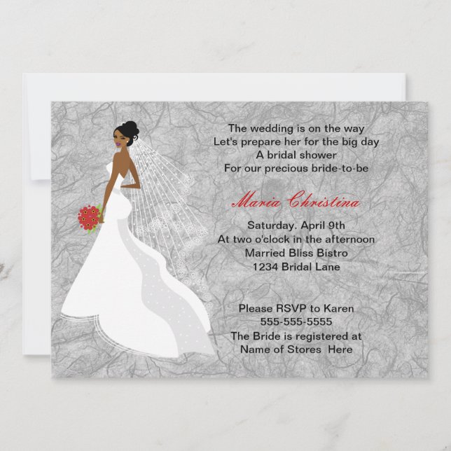 Glamour Girl Bridal Shower Invitation 1 (Front)
