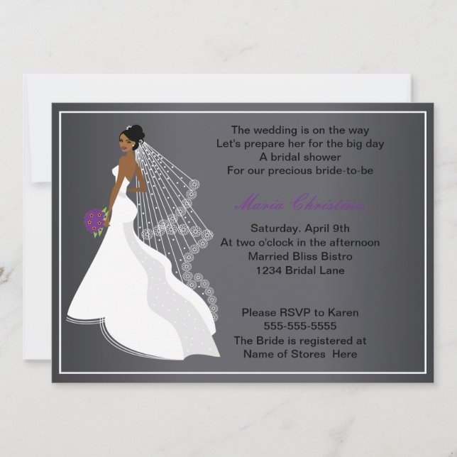 Glamour Girl Bridal Shower Invitation 1(c1a) (Front)